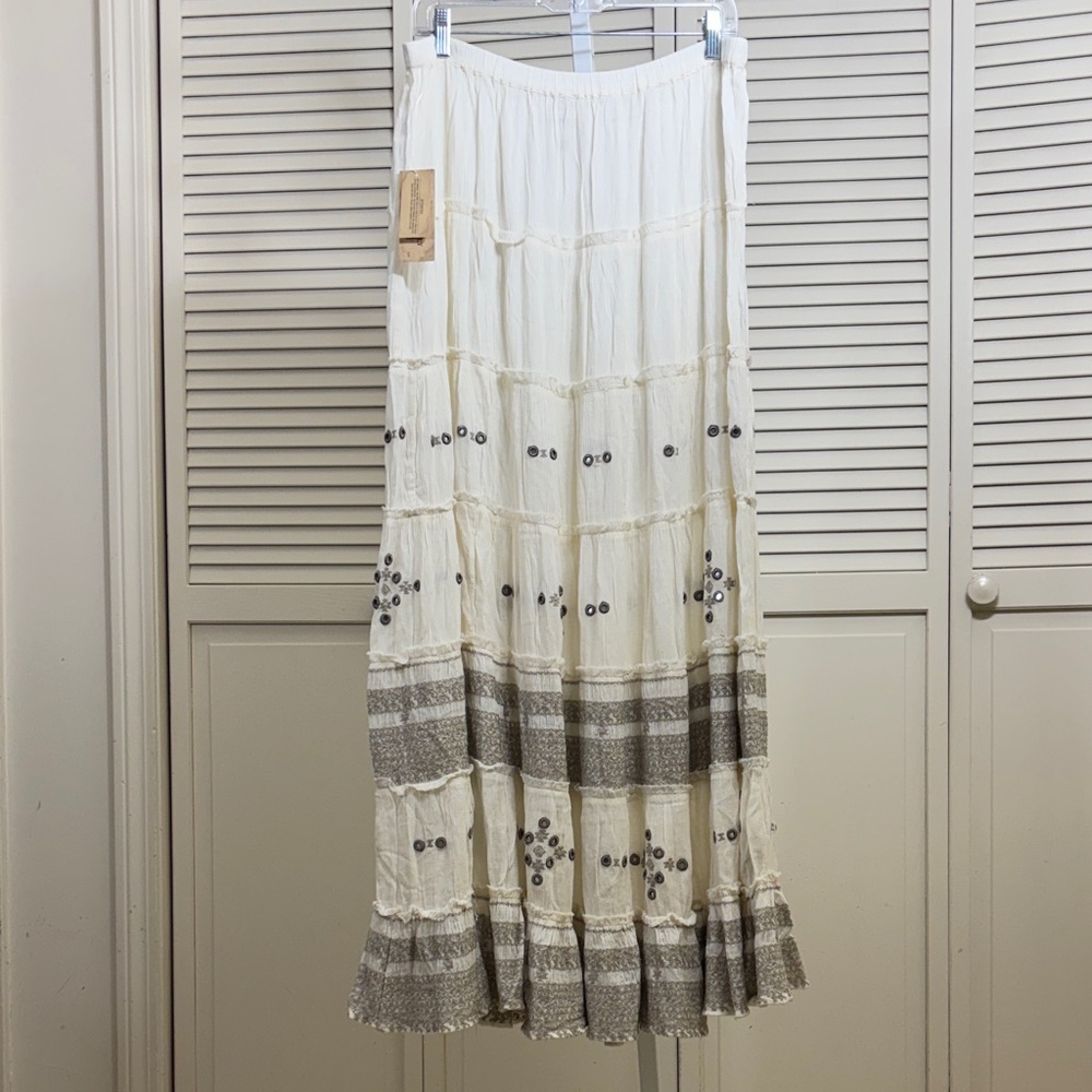 NWT Ralph Lauren Denim & Supply Mirrored Tiered Boho Maxi Skirt XL - Picture 1 of 12
